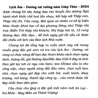 Lịch Âm Dương Cát Tường 2024
