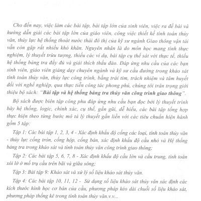 Bài Tập Và Hệ Thống Bảng Tra Thủy Văn Công Trình Giao Thông (Tập 5): Thiết Kế Và Tính Toán Thủy Văn - Thủy Lưc Hệ Thống Thoát Nước Thải Đô Thị (Bản in năm 2020)
