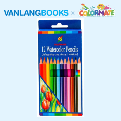 Sách Bí Quyết Vẽ Bút Chì + Hộp 12 Bút Chì Màu Nước WCP-12H - Vanlangbooks x Colormate