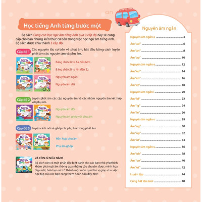 Cùng Con Học Ngữ Âm Tiếng Anh Qua 3 Cấp Độ - Nguyên Âm Ngắn