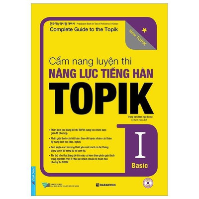 - Combo Cẩm  Nang Luyện Thi Năng Lực Tiếng Hàn TOPIK ( Tập 1 + Tập 2 ) + CD - - Bản Quyền
