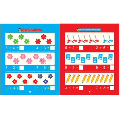 Sách - Bộ Vở viết xóa được - Làm toán không sợ sai - Wipe Clean - (4 cuốn + tặng kèm 2 bút)