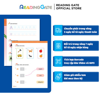 Combo 2 Quyển Sách DODO ABC WORKBOOK - ALPHABET SET READING GATE Cho Bé Từ 5 Đến 8 Tuổi  làm quen  với Bảng chữ cái