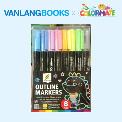 Sách Bí Quyết Vẽ Tranh Chì Cho Người Mới Bắt Đầu + Bộ 8 Bút Lông Outline Marker - Vanlangbooks x Colormate