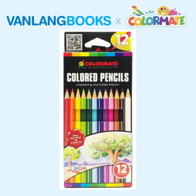 Sách Bí Quyết Vẽ Tranh Chì Cho Người Mới Bắt Đầu + Hộp 12 Bút Chì Màu CP-12H - Vanlangbooks x Colormate