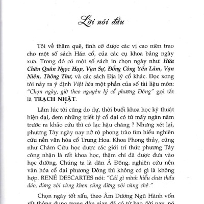 Văn Hóa Phương Đông Cổ Đại  - Trạch Nhật