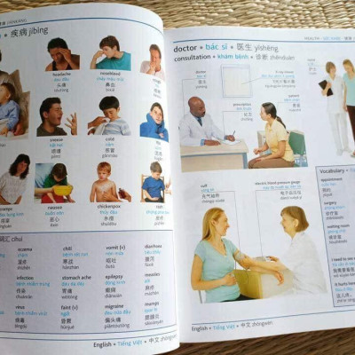 Combo 2 sách Từ điển hình ảnh Tam Ngữ Trung Anh Việt – Visual English Vietnamese Chinese Trilingual Dictionary + Phân tích đáp án các bài luyện dịch Tiếng Trung +DVD tài liệu 