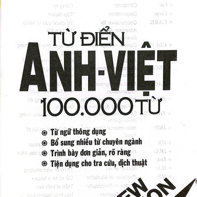 Từ Điển Anh - Việt 100.000 Từ