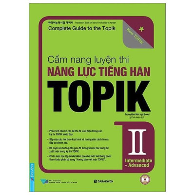 - Combo Cẩm  Nang Luyện Thi Năng Lực Tiếng Hàn TOPIK ( Tập 1 + Tập 2 ) + CD - - Bản Quyền