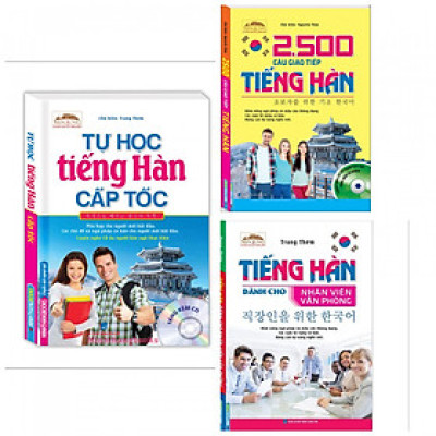 Combo Sách Học Tiếng Hàn: Tự Học Tiếng Hàn Cấp Tốc + 2500 Câu Giao Tiếp Tiếng Hàn + Tiếng Hàn Dành Cho Nhân Viên Văn Phòng-Tặng Bookmark PĐ