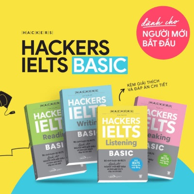 Bộ Hackers Ielts Basic: Reading + Listenig + Writing + Speaking ( Trạm Đọc Phân phối - Phát hành )
