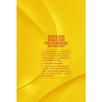 Sách - Từ Điển Anh Anh Việt Phiên Bản Bìa Cứng Màu Vàng - Giải Nghĩa Đầy Đủ Ví Dụ Phong Phú - MC