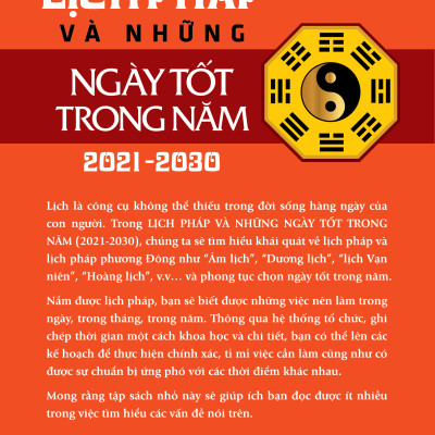 Lịch Pháp Và Những Ngày Tốt Trong Năm  2021 - 2030 - Tái Bản - Vanlangbooks