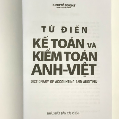 Sách - Từ Điển Kế Toán Và Kiểm Toán (Anh - Việt)
