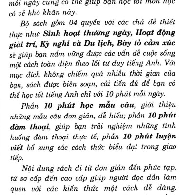 10 Phút Mỗi Ngày Để Học Tốt Tiếng Anh  - Sinh Hoạt Thường Ngày (Kèm CD) - Vanlangbooks
