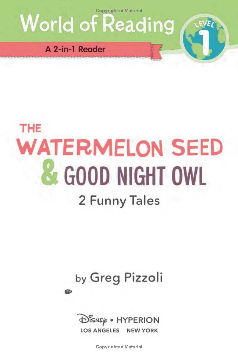 World of Reading Level 1: The Watermelon Seed; Good Night Owl: 2-in-1 Listen-Along Reader