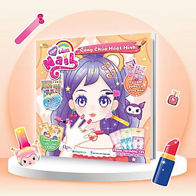 Sách Tiệm làm Nail - Công chúa Hoạt Hình (400+ stickers dễ thương) - Sách bóc dán sticker cho bé gái - Megabook