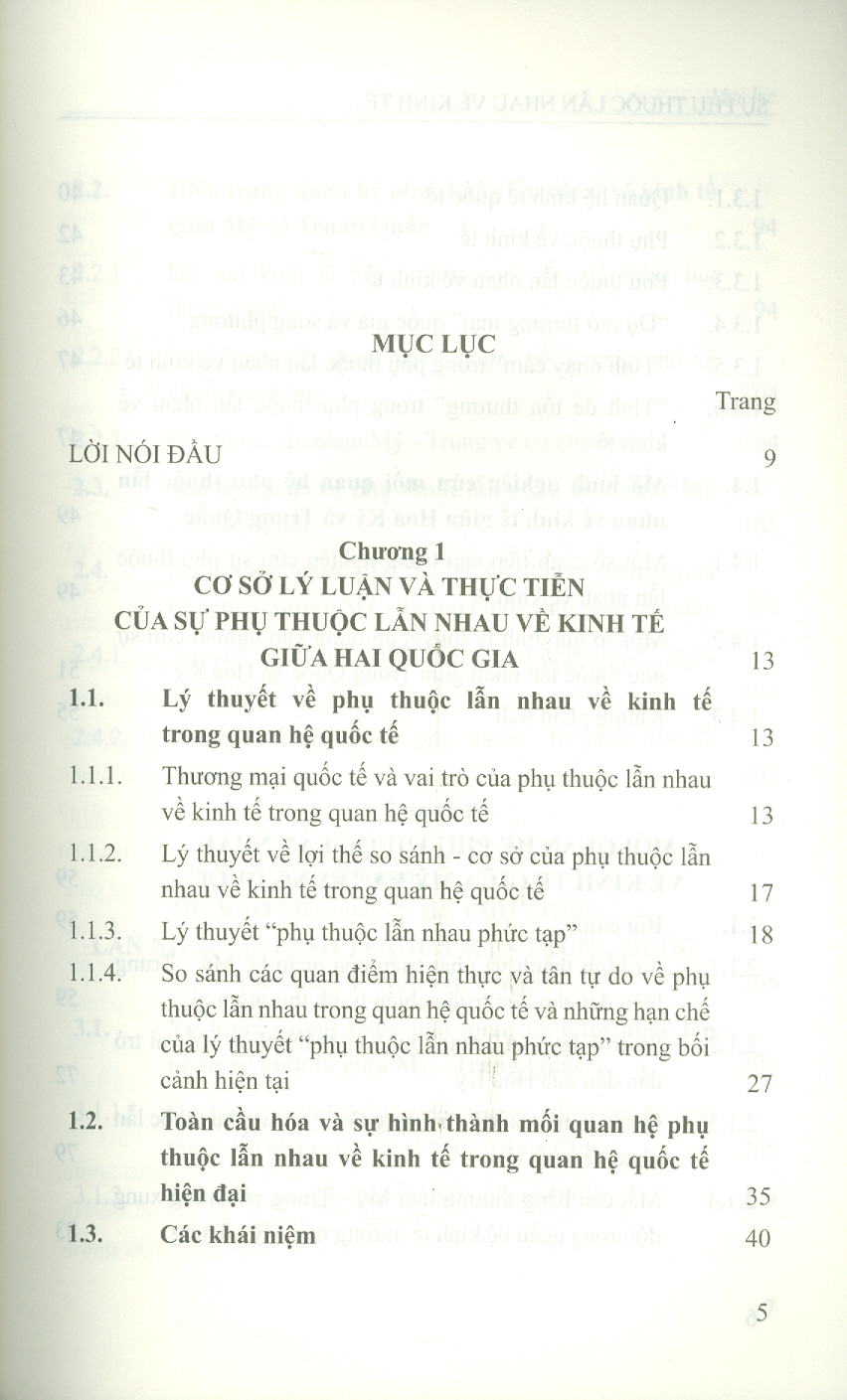 Sự Phụ Thuộc Lẫn Nhau Về Kinh Tế Giữa Mỹ Và Trung Quốc: Hiện Trạng, Xu Thế Và Tác Động Đến Việt Nam (Sách chuyên khảo) - Viện Hàn lâm Khoa học Xã hội Việt Nam - Viện Nghiên cứu Châu Mỹ; TS. Nguyễn Thị Hải Yến chủ biên
