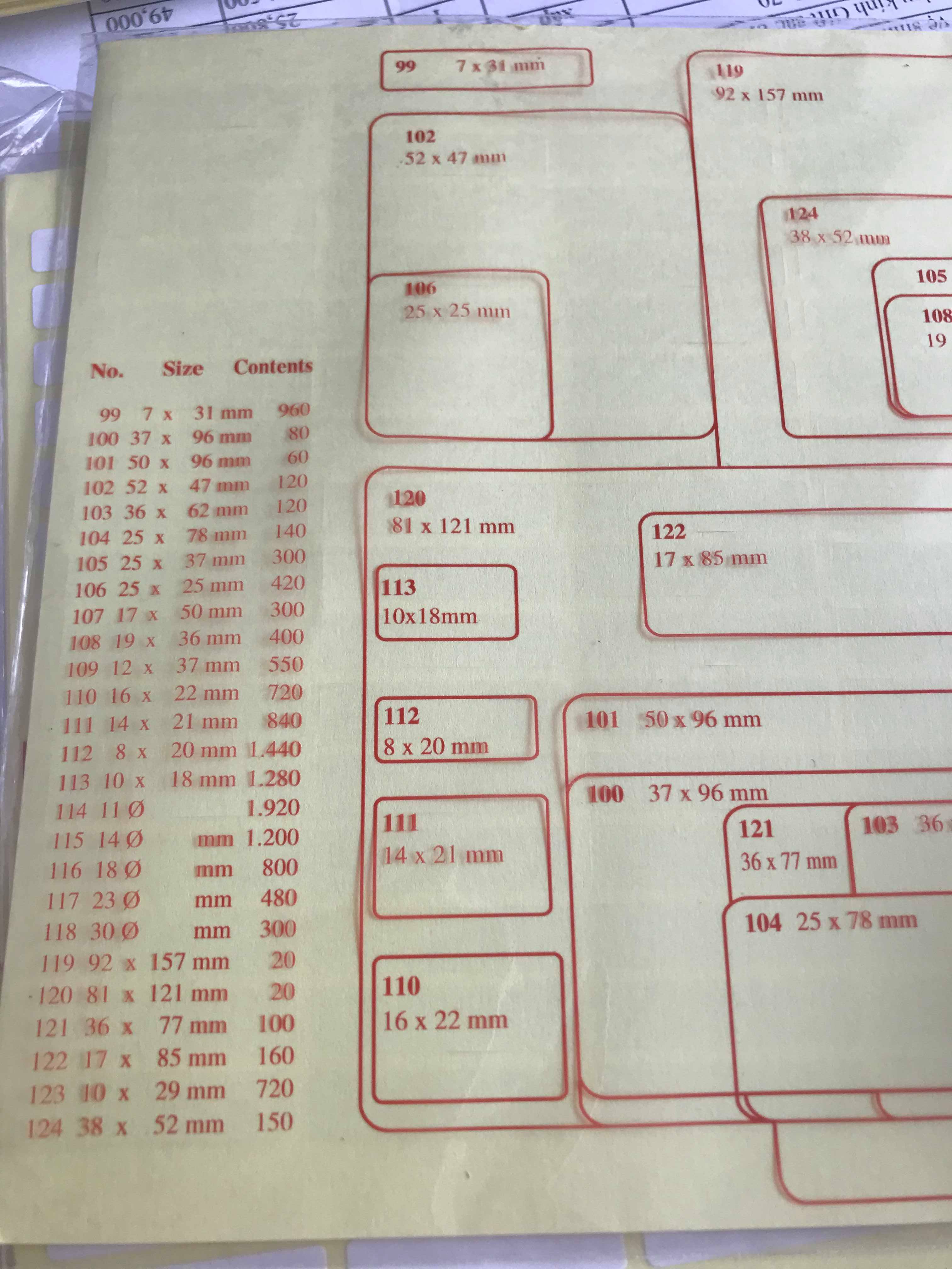 XẤP NHÃN DÁN, GHI CHÚ, GHI TÊN DECAL NO.102