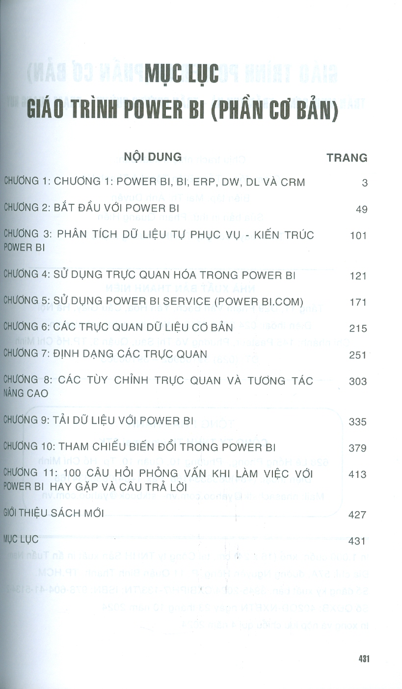 Giáo Trình Power Bi (Phần Cơ Bản) - Ứng Dụng Power Bi Trong Quản Trị Doanh Nghiệp (Sách Dành Cho Sinh Viên Ngành Kinh Tế, Tài Chính, Ngân Hàng Công Nghệ Thông Tin, Khoa Học Dữ Liệu Và Kinh Tế Số )