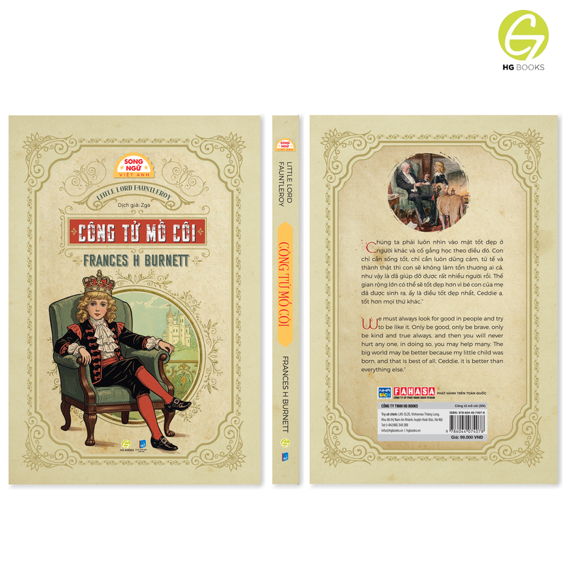 Sách song ngữ Công Tử Mồ Côi - Little Lord Fauntleroy – Tiểu thuyết kinh điển có note từ vựng kèm file nghe