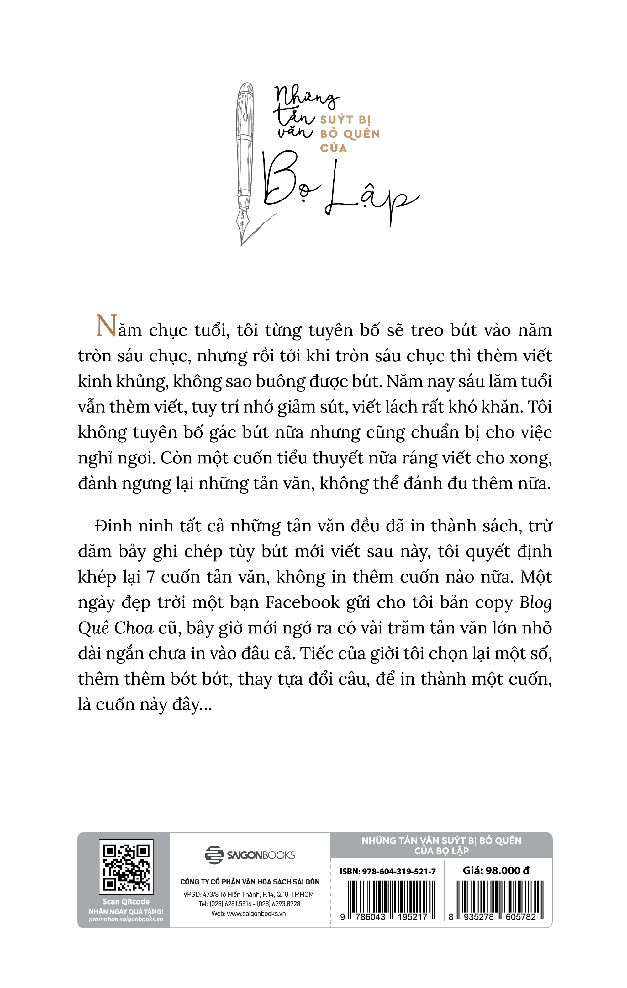 Những tản văn suýt bị bỏ quên của Bọ Lập