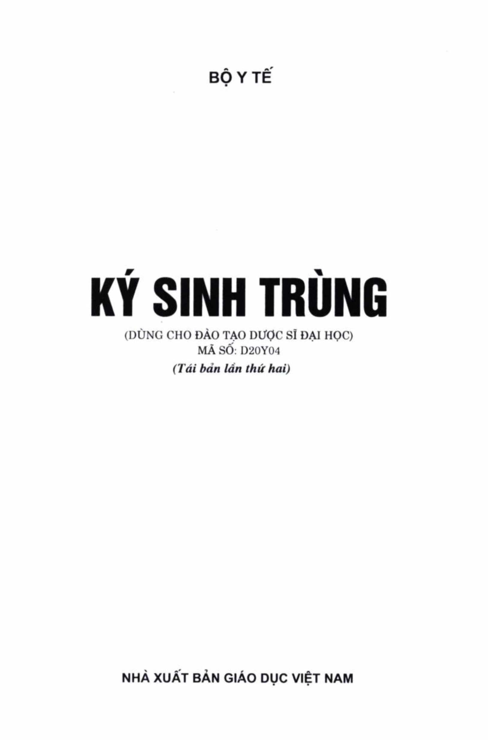 Ký sinh trùng (dùng cho đào tạo dược sĩ đại học)