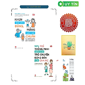 Bộ sách nuôi dạy con thông minh tự lập (90% trẻ thông minh nhờ cách trò chuyện + Khen sao cho đúng) (Tặng Kèm Bookmark CÚ MÈO + SỔ TAY XƯƠNG RỒNG)