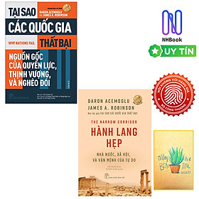 Combo 2 cuốn sách phân tích kinh tế hay năm 2025 của tác giả Daron Acemoglu, James A. Robinson : Tại Sao Các Quốc Gia Thất Bại  và  Hành Lang Hẹp ( Tặng kèm sổ tay xương rồng ) 