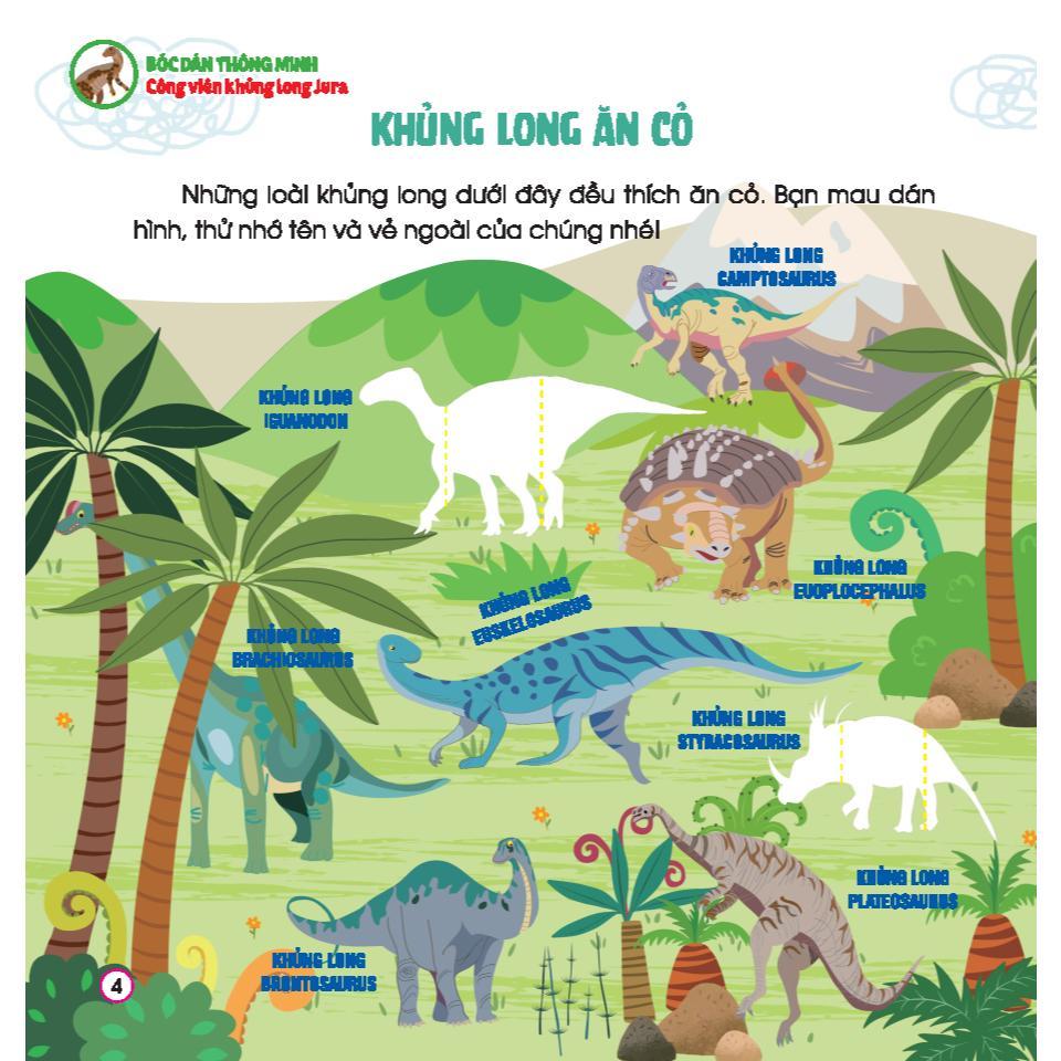 Sách - Bóc Dán Thông Minh - Công Viên Khủng Long Jura - Cho Bé 3 - 7 Tuổi - Minh Thắng