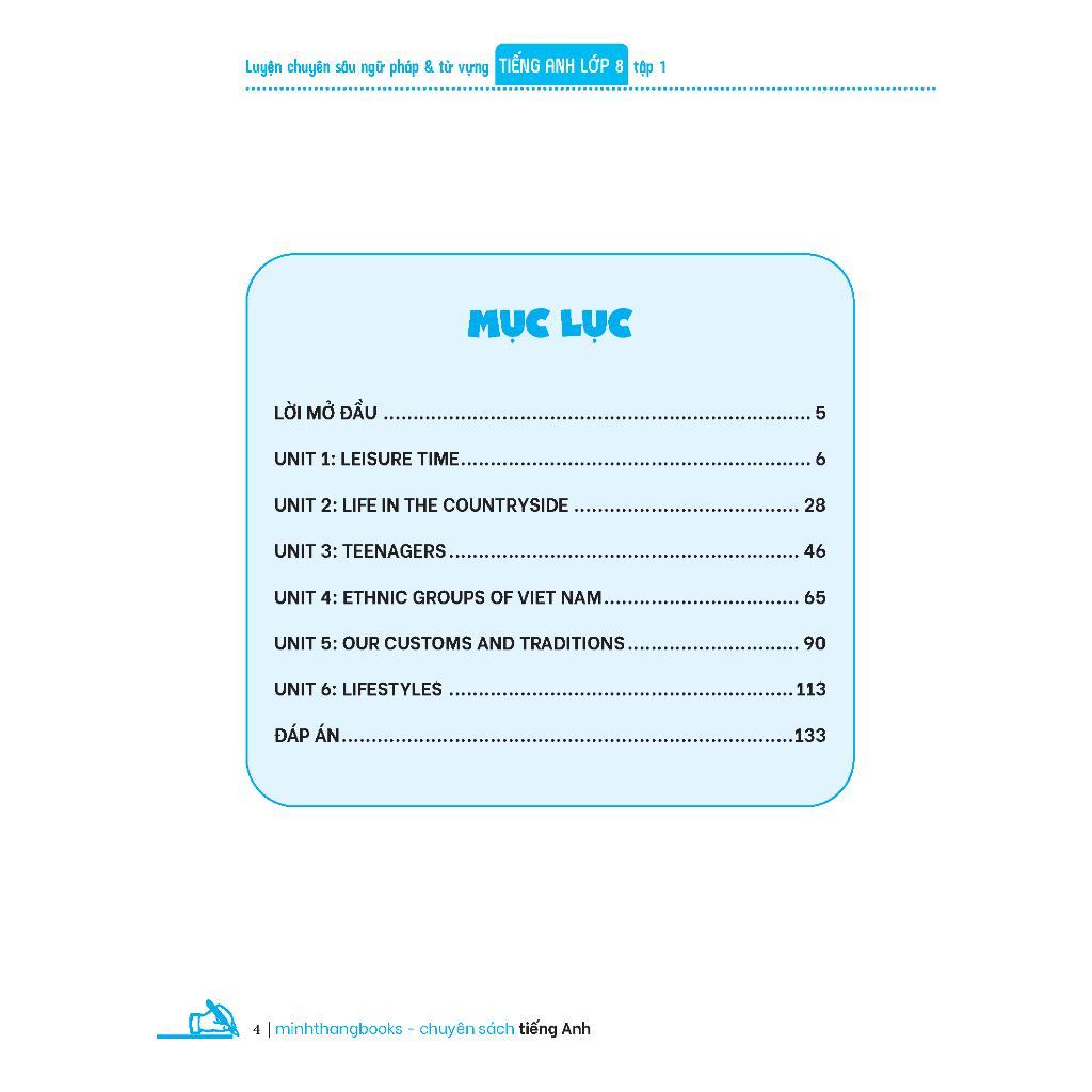Sách - Global Success - Luyện Chuyên Sâu Ngữ Pháp Và Từ Vựng Tiếng Anh Lớp 8 - Tập 1 - Minh Thắng