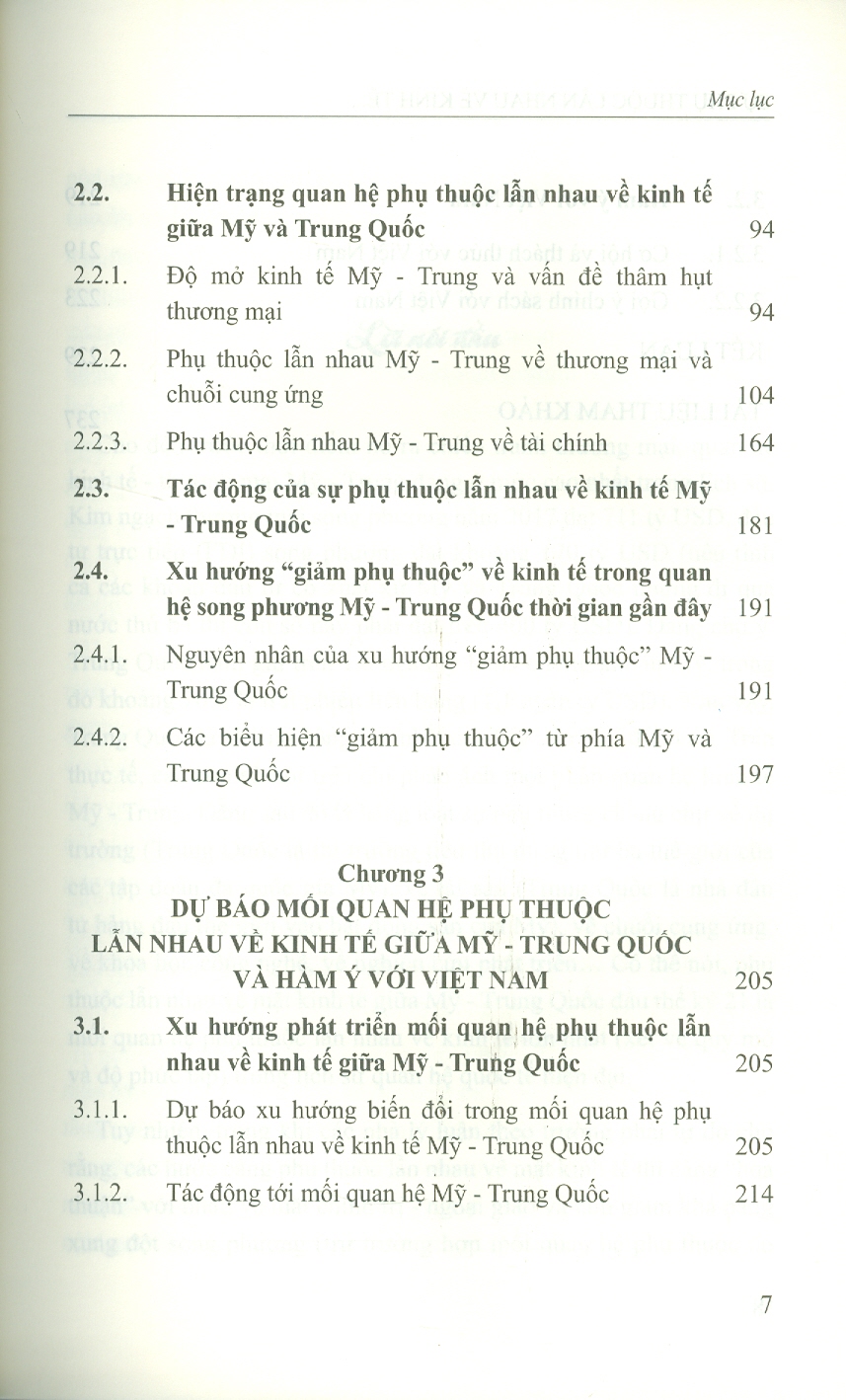 Sự Phụ Thuộc Lẫn Nhau Về Kinh Tế Giữa Mỹ Và Trung Quốc: Hiện Trạng, Xu Thế Và Tác Động Đến Việt Nam (Sách chuyên khảo) - Viện Hàn lâm Khoa học Xã hội Việt Nam - Viện Nghiên cứu Châu Mỹ; TS. Nguyễn Thị Hải Yến chủ biên