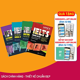 Combo Bộ Sách Luyện Thi Ielt Tổng Quát - Bí Kíp Tự Học Ielts 8.0 ( General Ielts Mike ) tặng kèm bookmark  