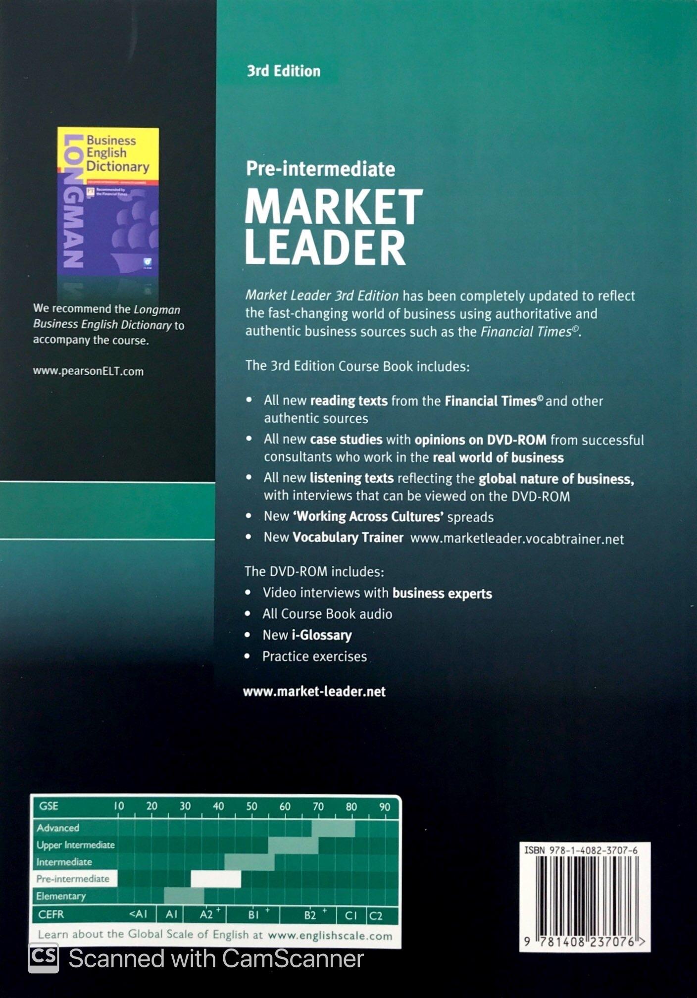 Market Leader ( 3 Ed.) Pre-Inter: Course Book With DVD-ROM - Paperback