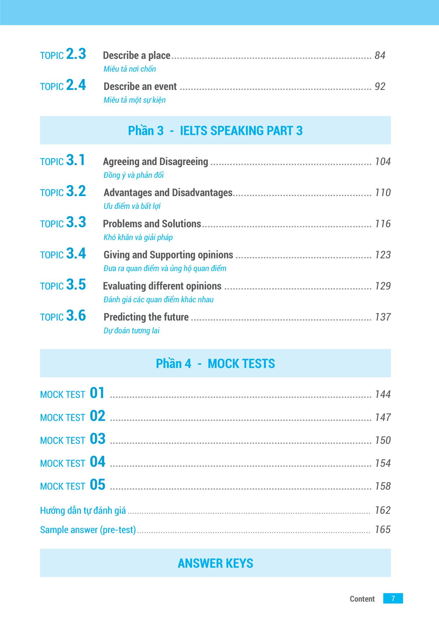 IELTS Key Speaking - Công Thức Học Nhanh IELTS - Speaking Part 1, 2, 3