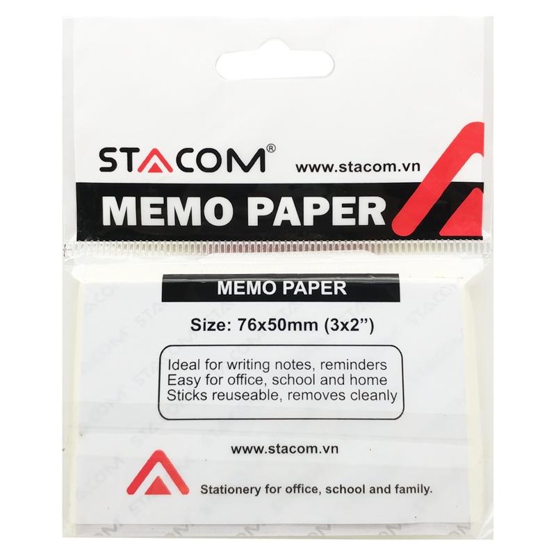 Giấy Note 76 x 50 mm - Stacom M76050Y - Màu Vàng (100 Tờ)