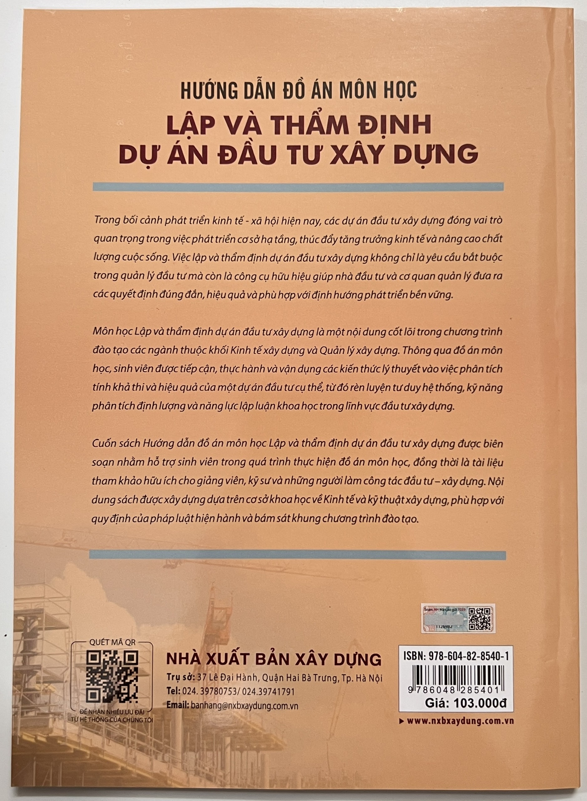 Sách - Hướng Dẫn Đồ Án Môn Học Lập Và Thẩm Định Dự Án Đầu Tư Xây Dựng