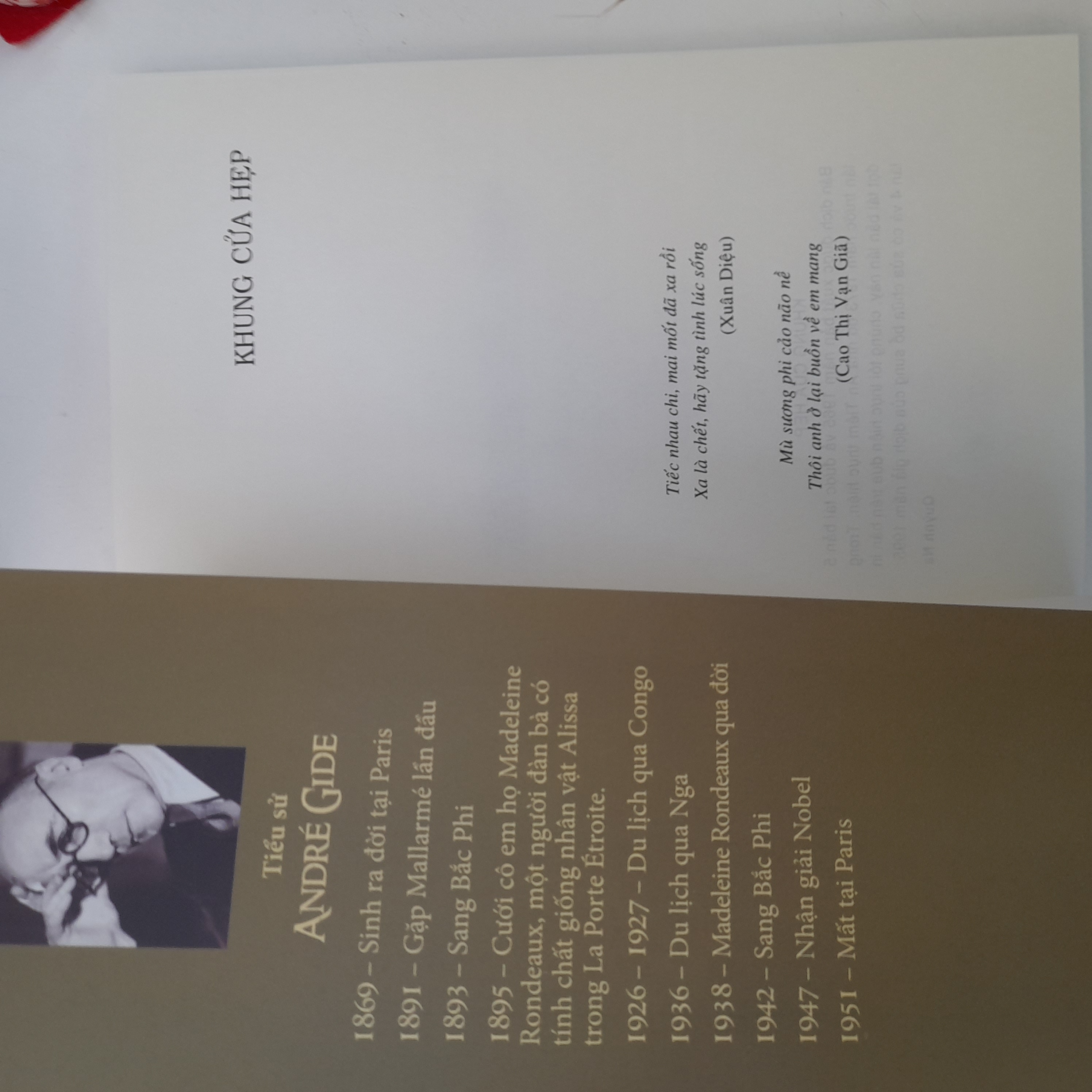 Tiểu thuyết - Khung Cửa Hẹp (bản dịch Bùi Giáng) - Nobel văn chương 1947