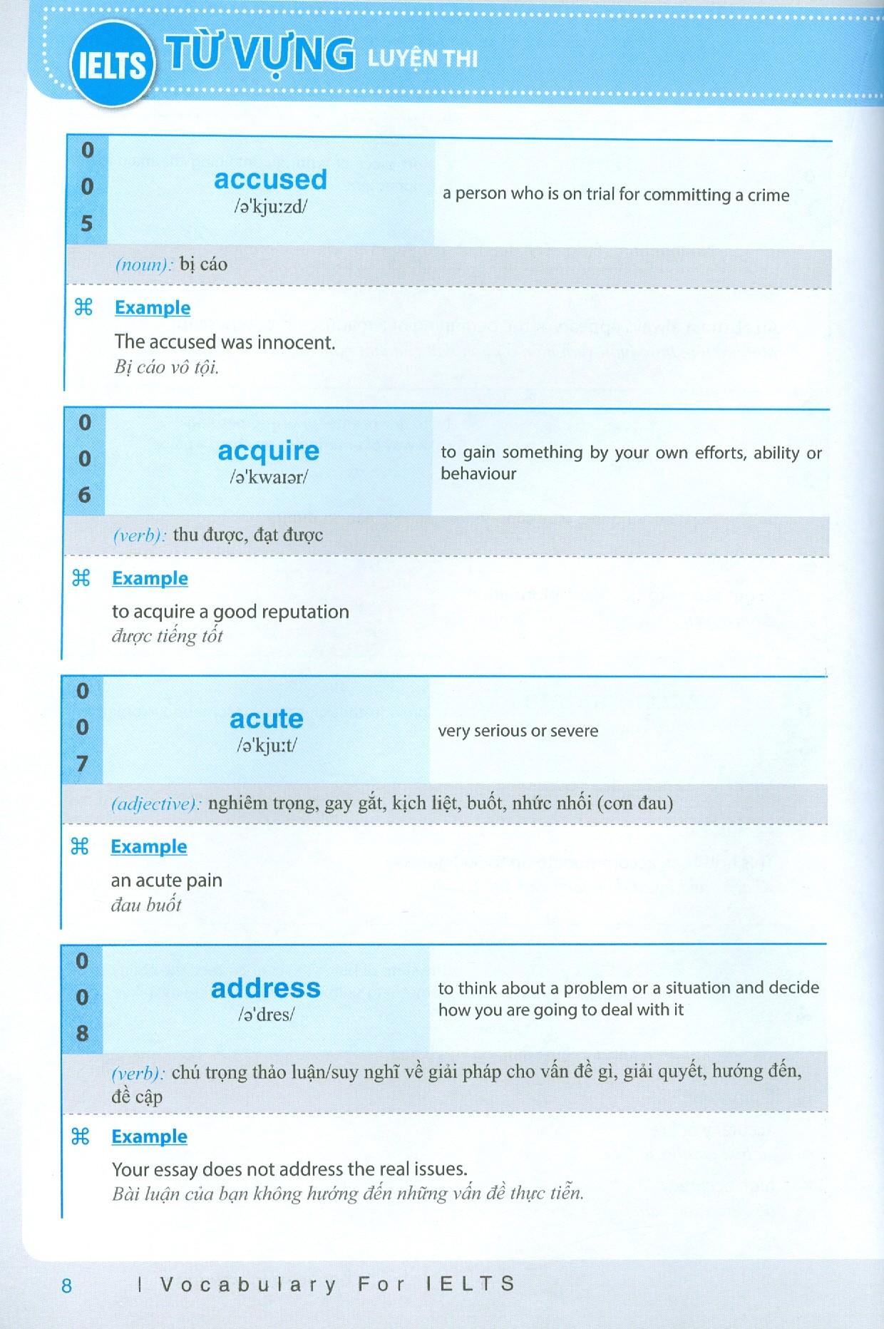 Vocabulary For Ielts - Từ Vựng Luyện Thi Ielts (Tái Bản 2020)