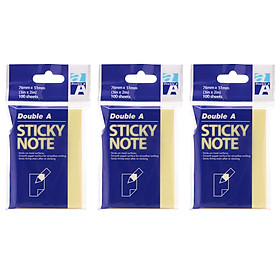 Combo 3 Xấp Giấy Note Vàng Double A (3 x 2 cm)