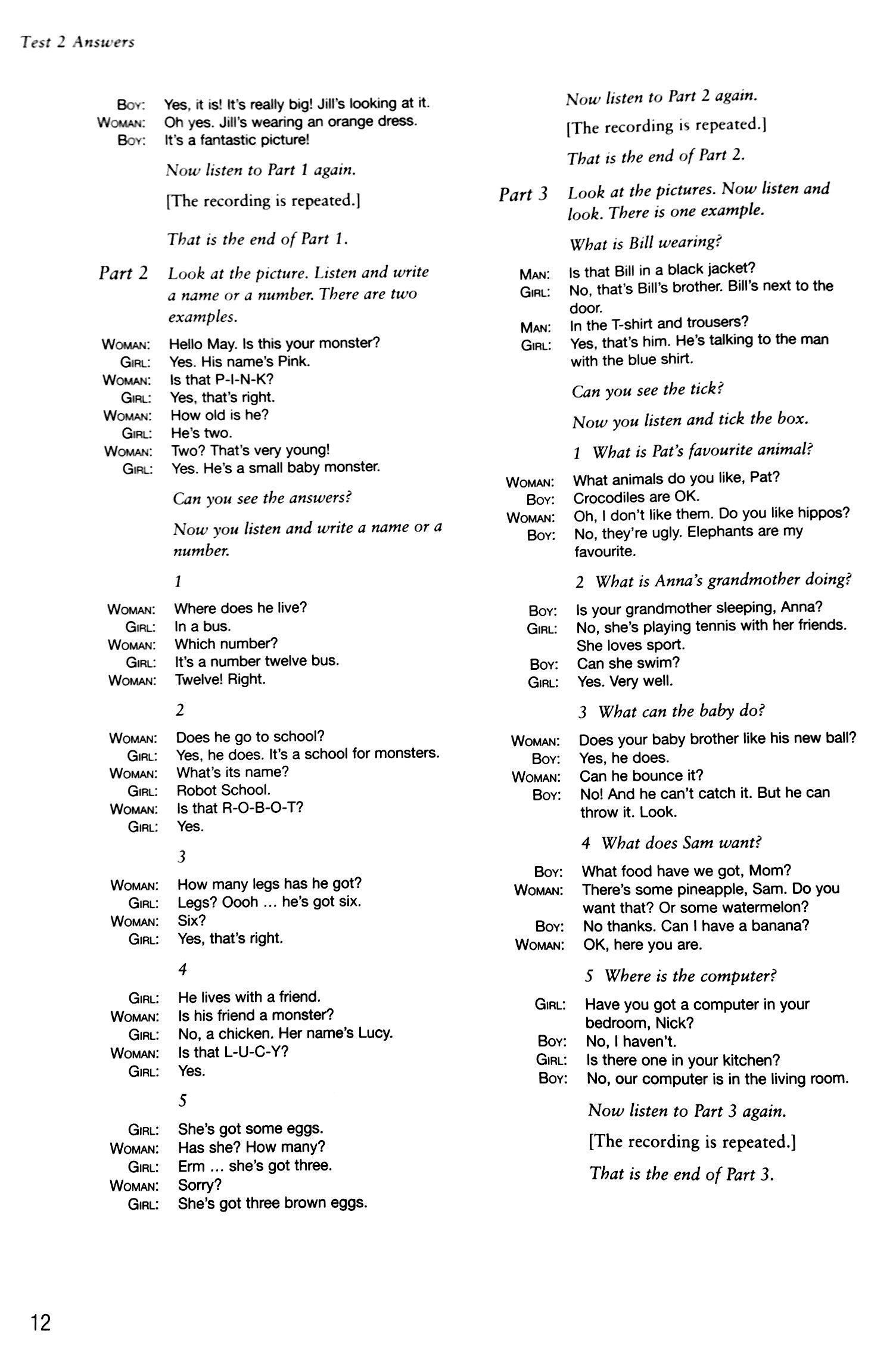 Cambridge English Starters 1 for Revised Exam from 2018 Ans Booklet