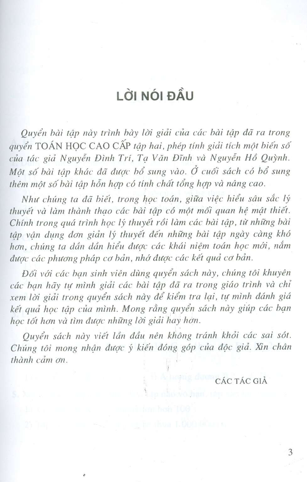 Bài Tập Toán Học Cao Cấp - Tập Hai: Phép Tính Giải Tích Một Biến Số (Tái bản lần thứ mười bảy, năm 2023)