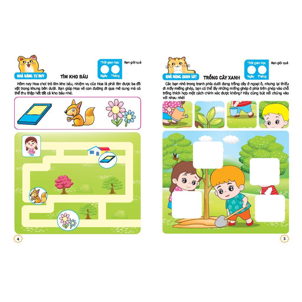 Sách - Sân Chơi Trí Tuệ Cho Trẻ 5 - 6 Tuổi - Não Trái + Não Phải - Quyển 1 - Minh Thắng