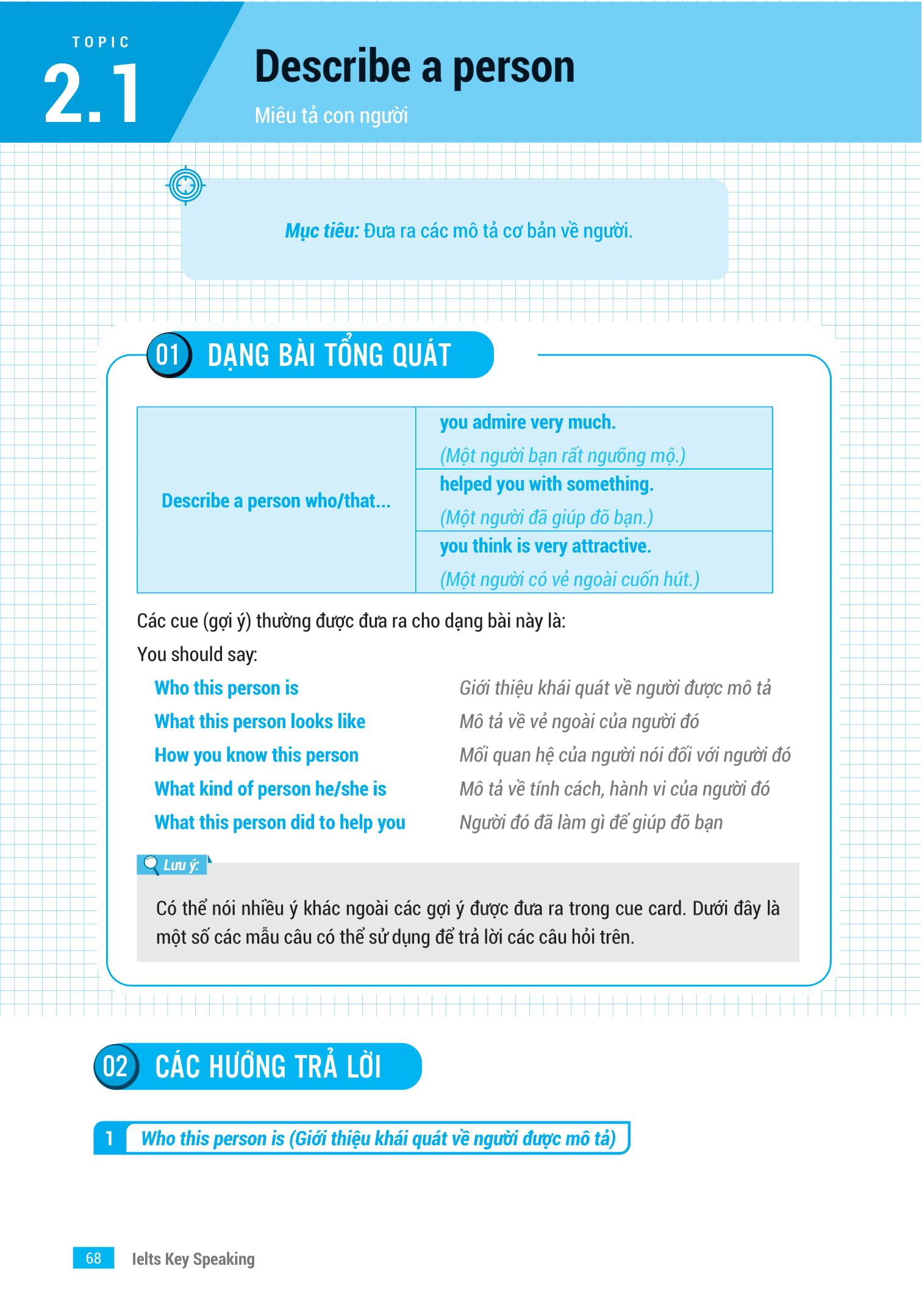 IELTS Key Speaking - Công Thức Học Nhanh IELTS - Speaking Part 1, 2, 3