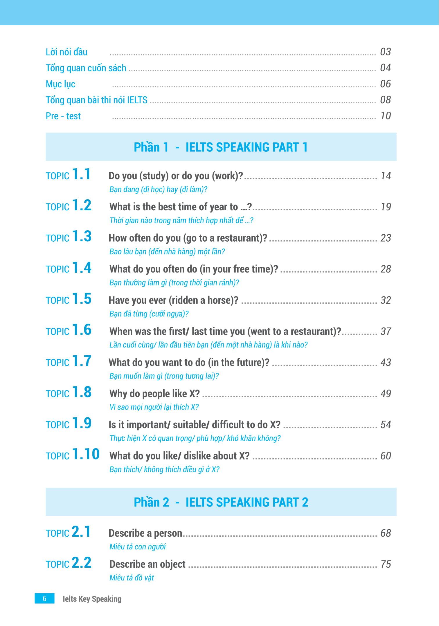 IELTS Key Speaking - Công Thức Học Nhanh IELTS - Speaking Part 1, 2, 3