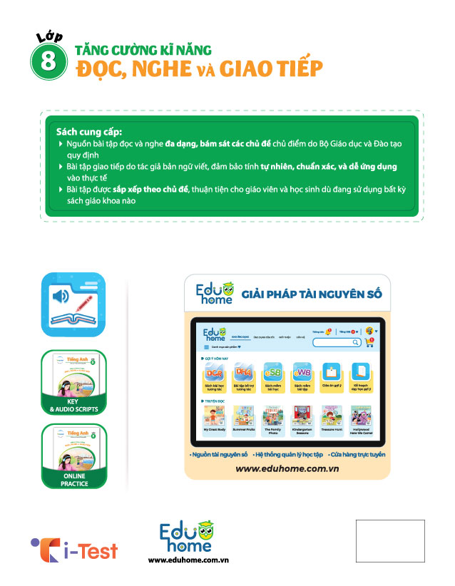 Tăng cường kĩ năng Đọc, Nghe và Giao tiếp Tiếng Anh Lớp 8