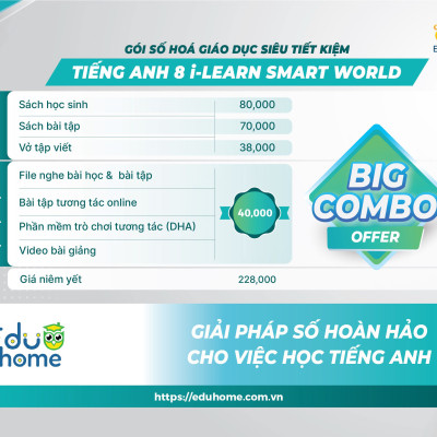 Tiếng Anh 8 i-Learn Smart World - Gói số hóa giáo dục siêu tiết kiệm (SB, WB, NB, Digital Pack)