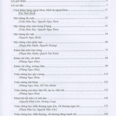 Bài Giảng Triệu Chứng Học Ngoại Khoa (Dùng cho sinh viên năm thứ ba)