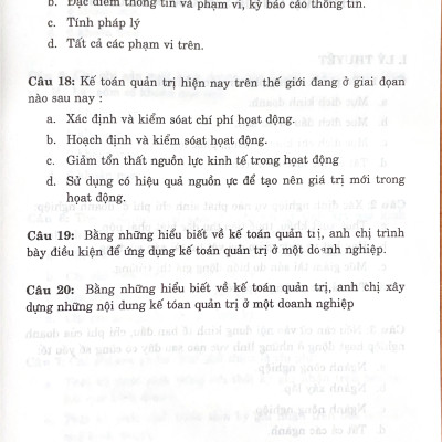 HỆ THỐNG BÀI TẬP VÀ BÀI GIẢI KẾ TOÁN QUẢN TRỊ