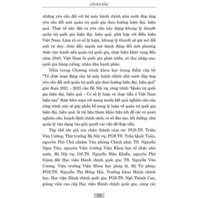 Quản trị quốc gia hiện đại, hiệu quả cơ sở lý luận và thực tiễn ở Việt Nam hiện nay - bản in 2024 (bìa cứng)